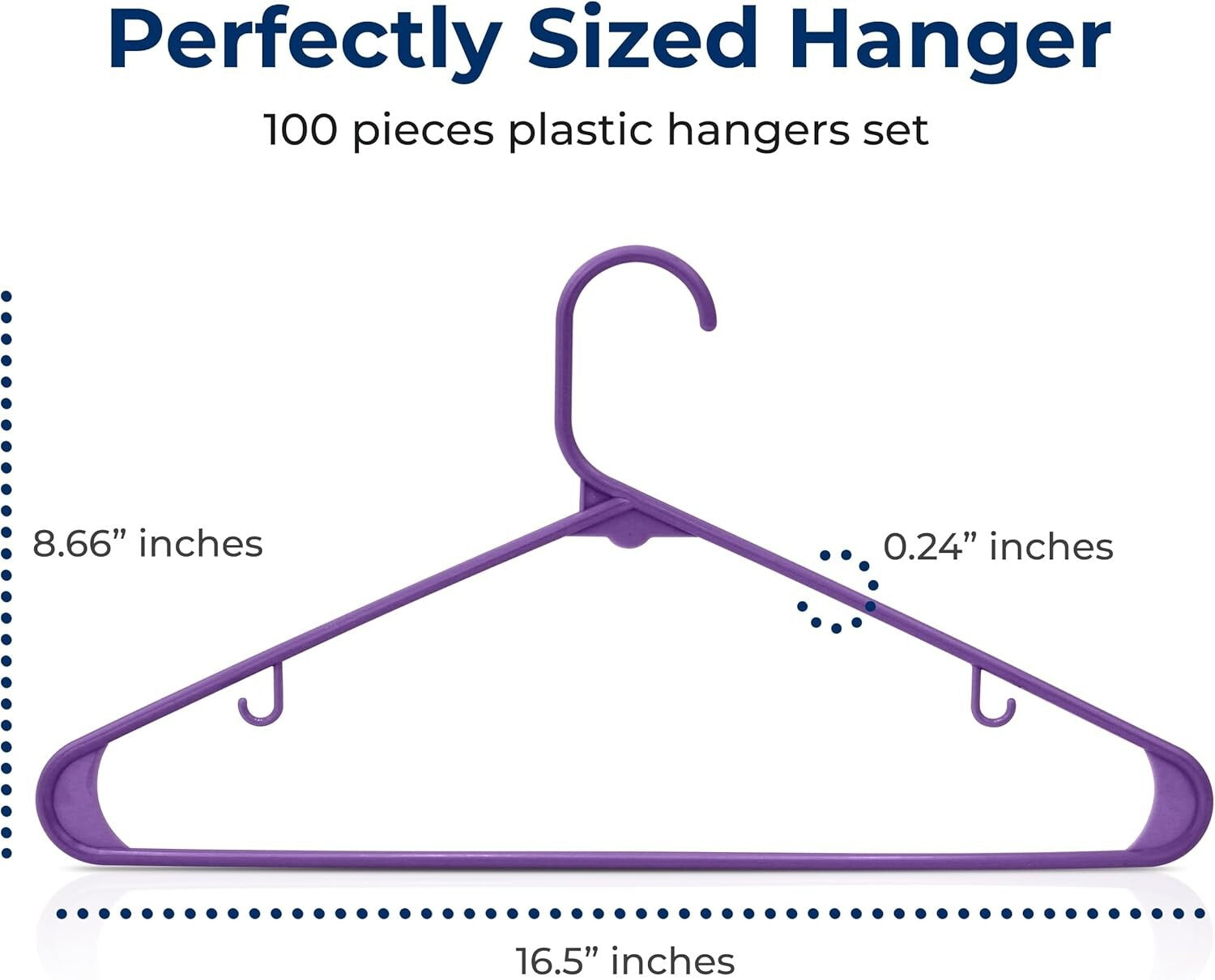 Ultra-Thin Non-Slip Plastic Hangers - 100 Pack for Efficient Closet Organization
