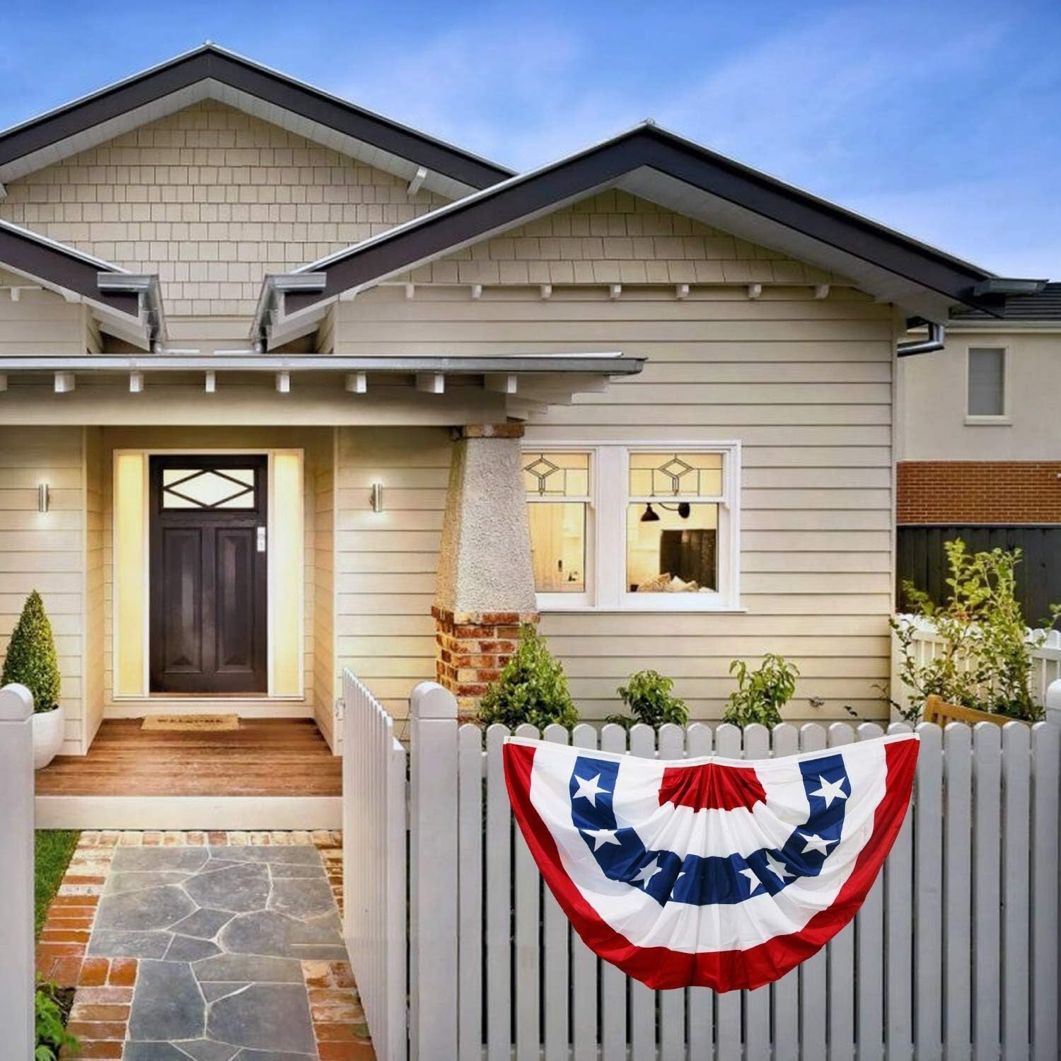 4 Pack American Flag Bunting 3x6 - Perfect for Fourth of July Outdoor Decor