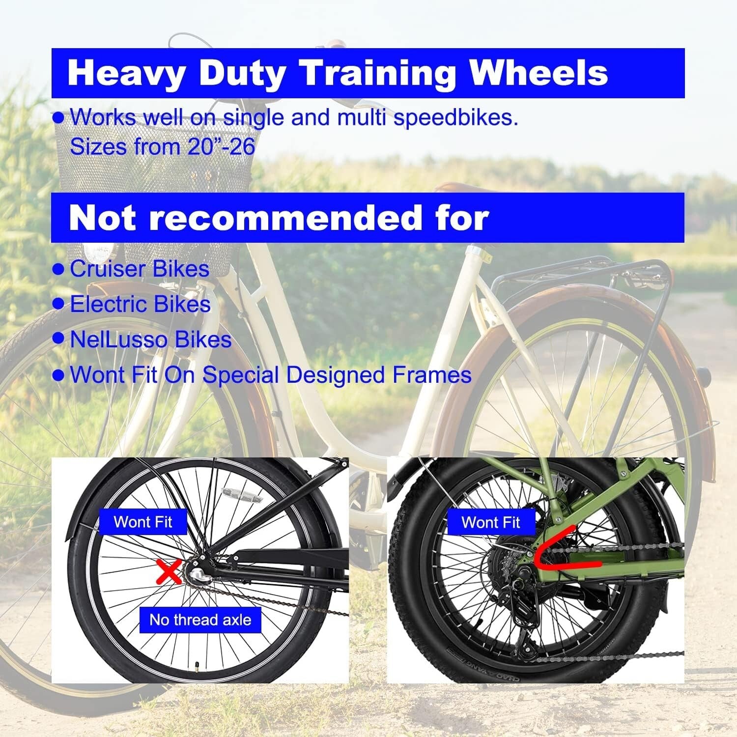 Universal Fit Training Wheels for Kids' Bicycles – Easy Assembly & Stability