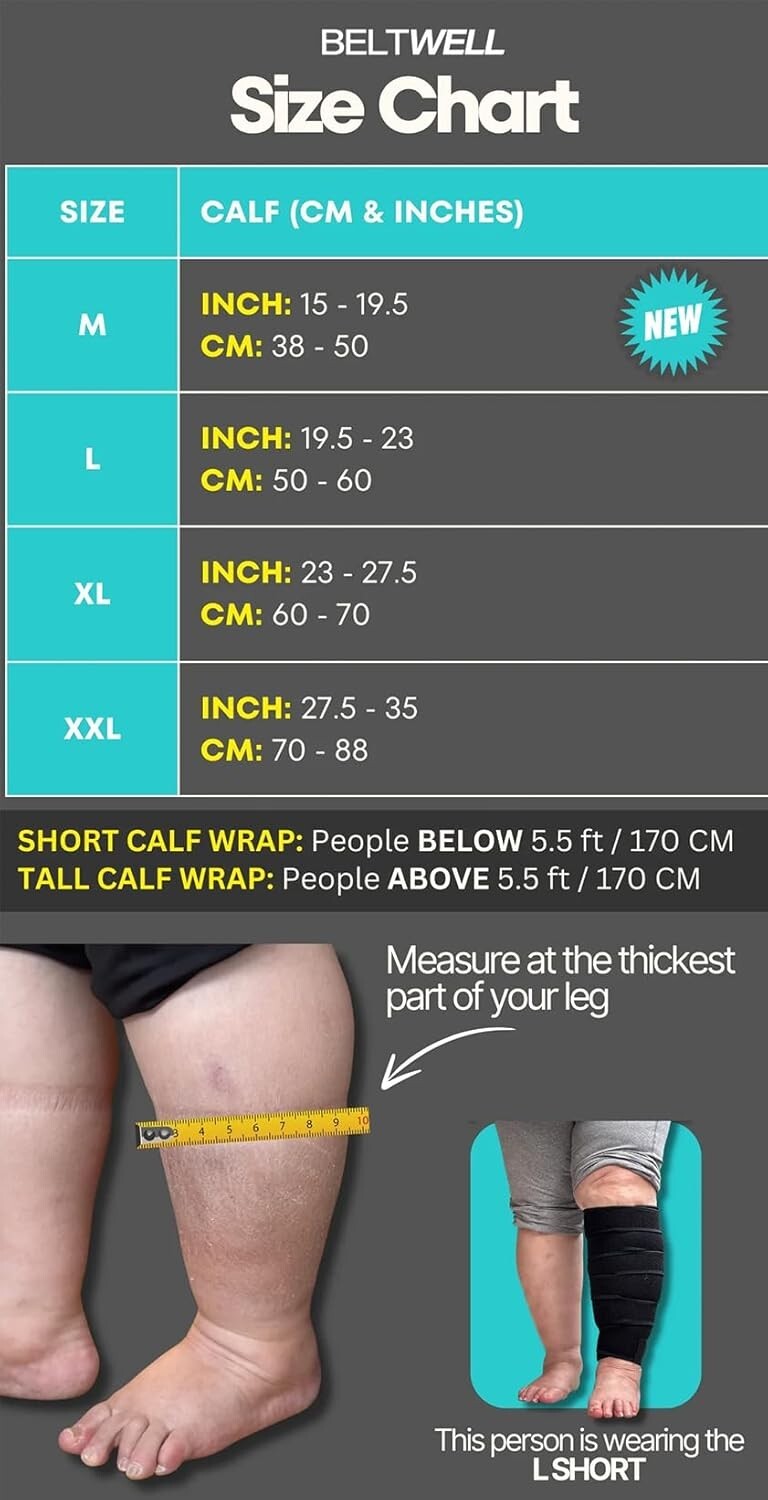 Premium Lymphedema Calf Wrap - Adjustable Fit for Circulation & Faster Recovery