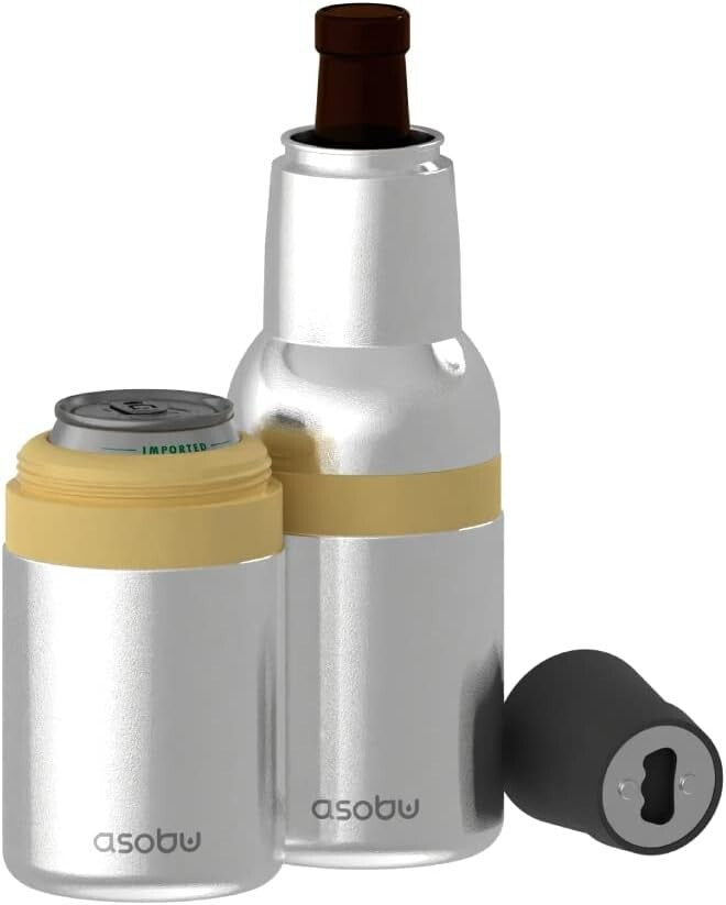 12 oz Fully Insulated Stainless Steel Beer Bottle and Can Cooler - Star Silver