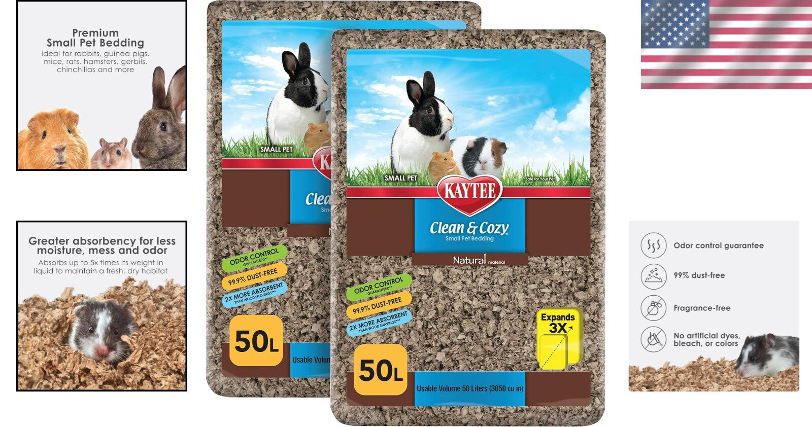 Odor Control Eco-Friendly Bedding for Small Animals - 100 Liters of Comfort