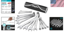 Load image into Gallery viewer, 15-Piece Combination Wrench Set - Chrome Vanadium, 12-Point, Portable Pouch