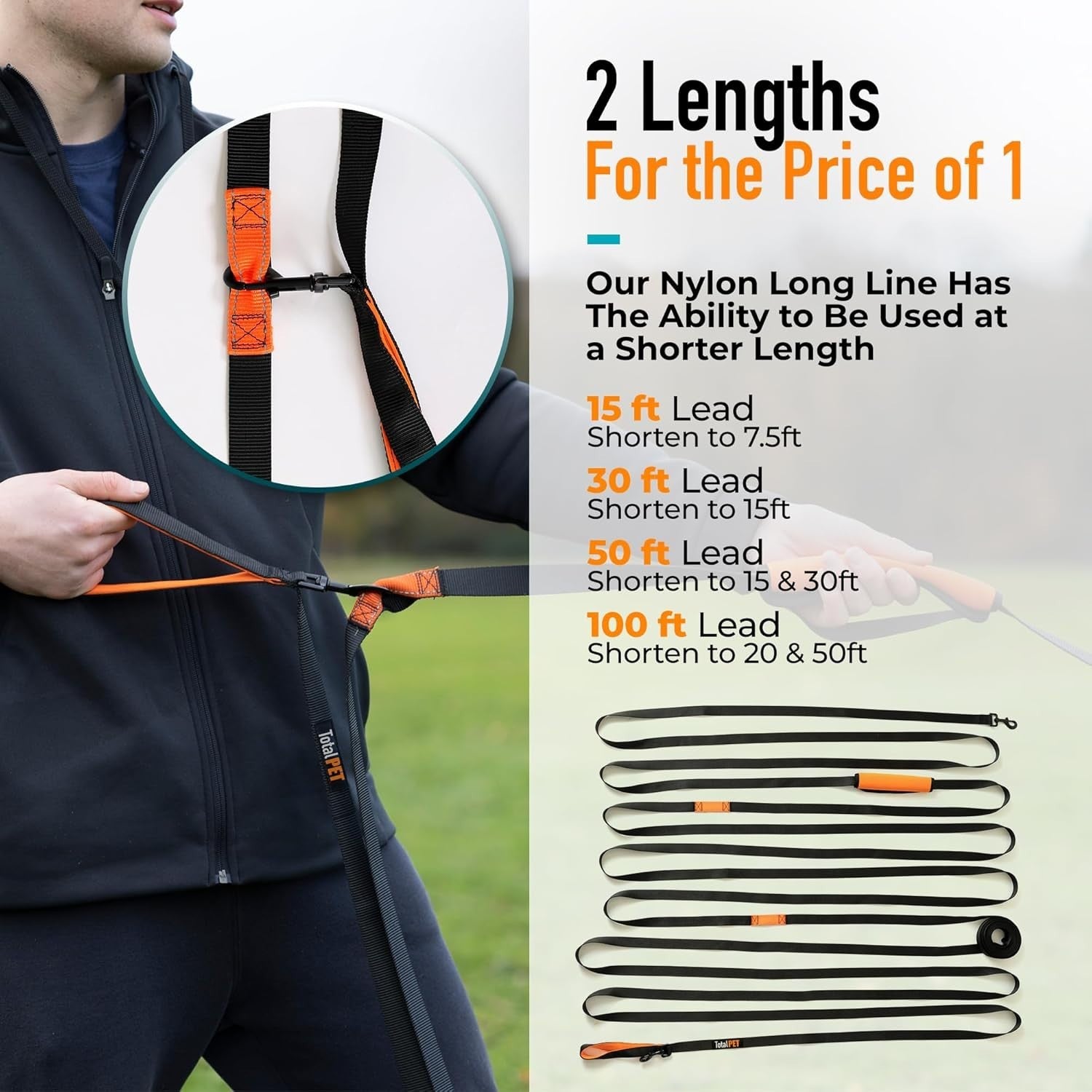 Durable 100ft Dog Training Leash - Perfect for Large/Small Breeds & Recall