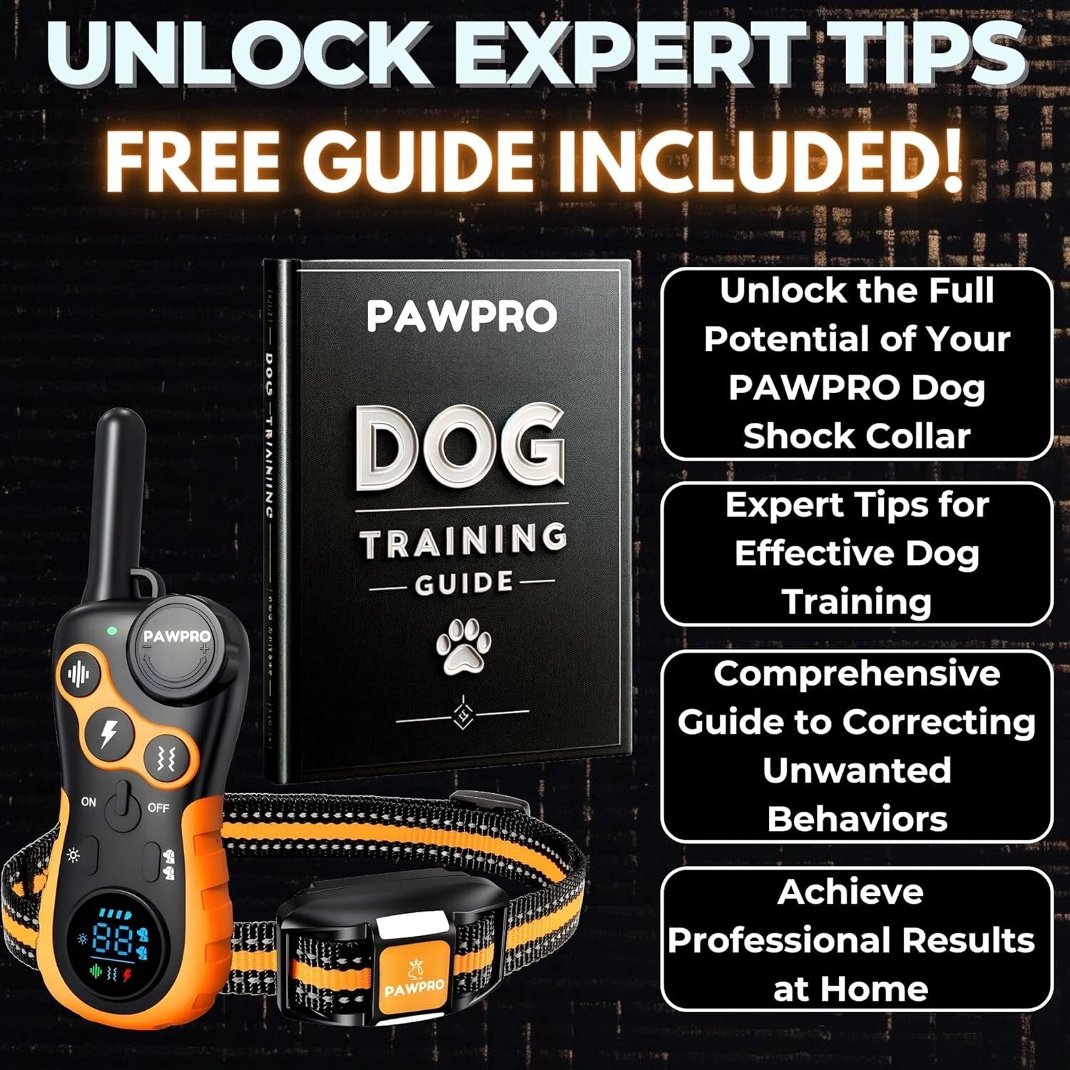 Rechargeable Dog Shock Collar - 4-Mile Range & Beep, Vibration, Shock Modes