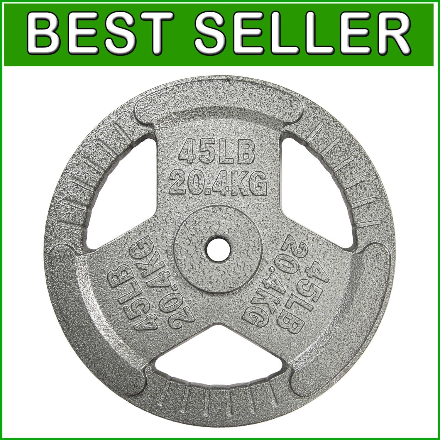 45lbs Cast Iron Weight Plate with Ergonomic Handles - Ideal for Fitness Training