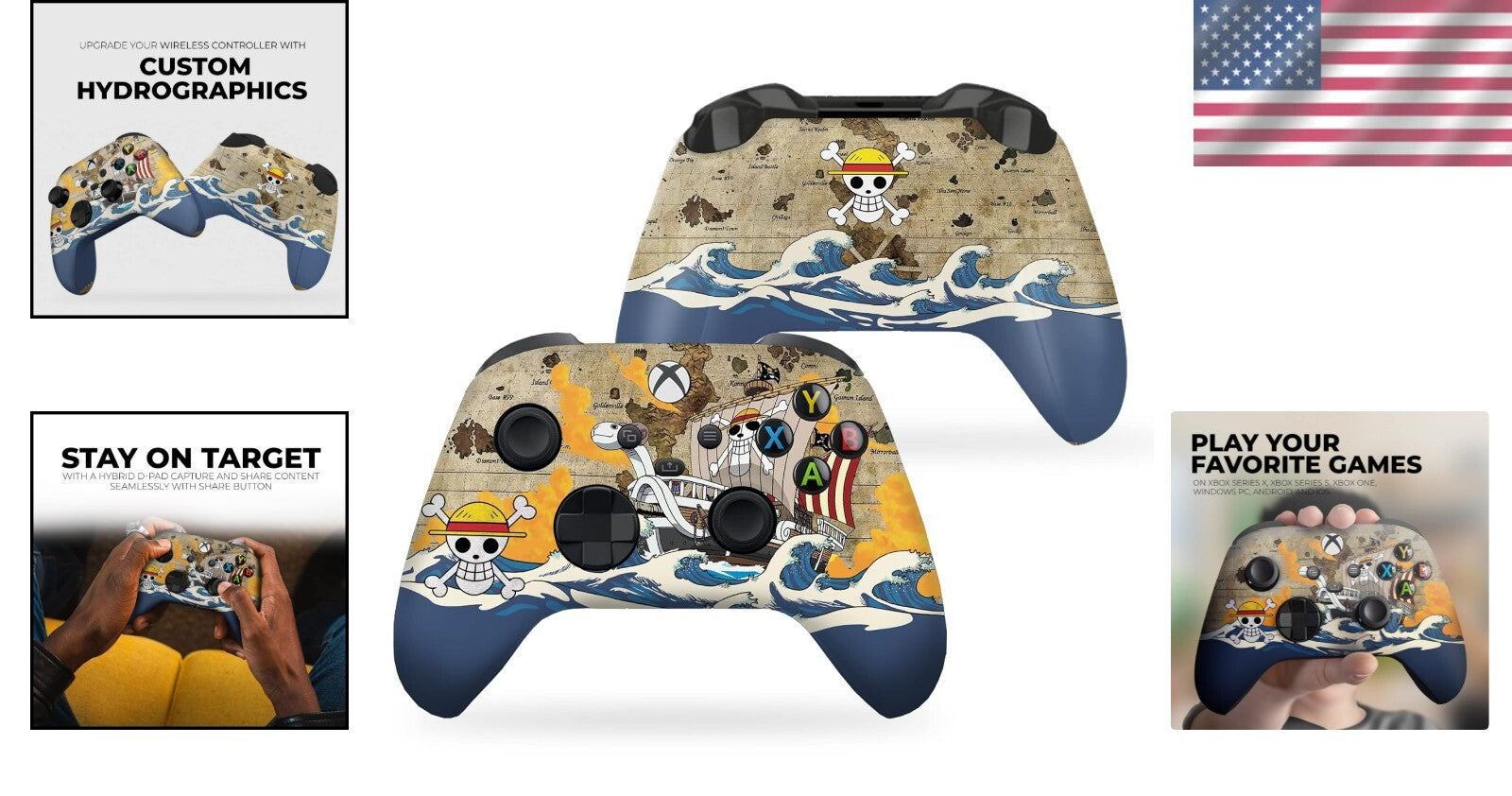 Custom Wireless Xbox Controller with Hydro-Dip Printing for Unique Gaming Style