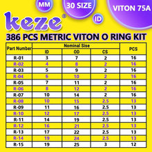Load image into Gallery viewer, Complete 386-Piece Viton O-Ring Set - Ideal for Hydraulic &amp; Pressure Washer Use