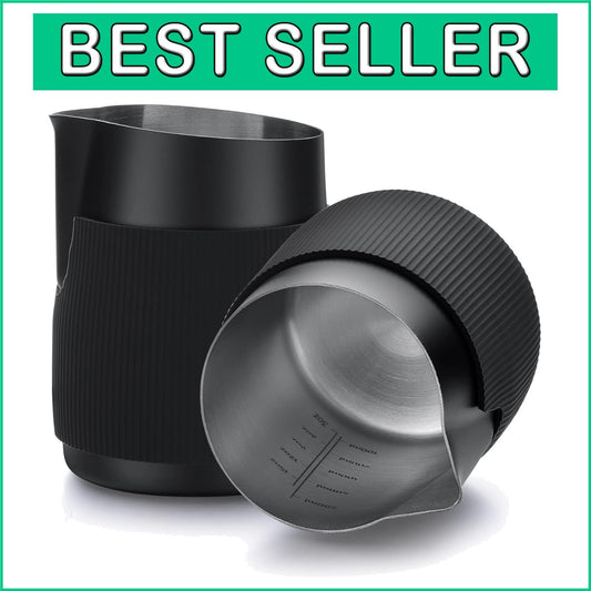 Compact Coffee Frothing Pitcher with Precision Spout - Ideal for Latte Art