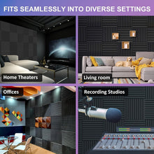 Load image into Gallery viewer, Innovative Wedge Acoustic Foam Panels - 48 Pack of 12x12 Soundproofing Solutions