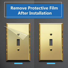 Load image into Gallery viewer, Premium Gold Mirrored Toggle Switch Cover Plates - 5 Pack with Easy Install