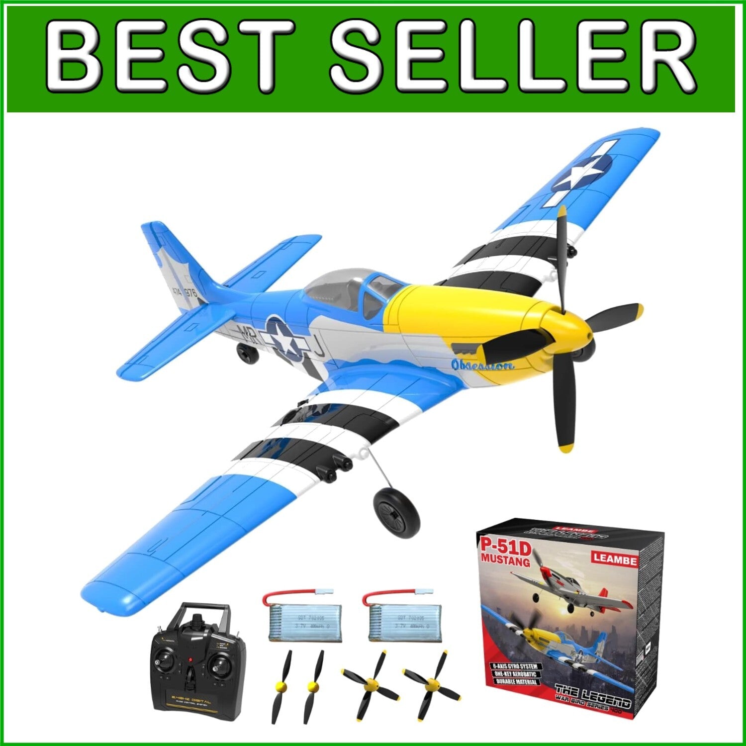 Beginner-Friendly RC Plane with 3 Modes & Stabilization - 12 Minute Flight Time
