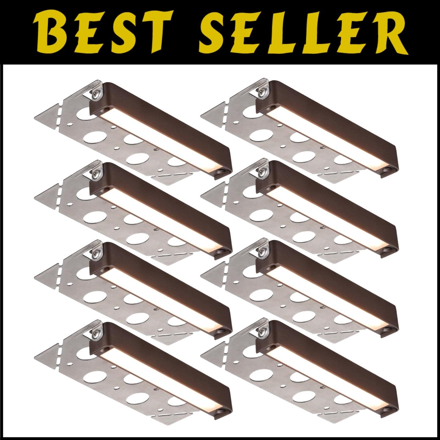 8-Pack 7-Inch Dimmable LED Hardscape Lighting - Soft White Outdoor Step Lights