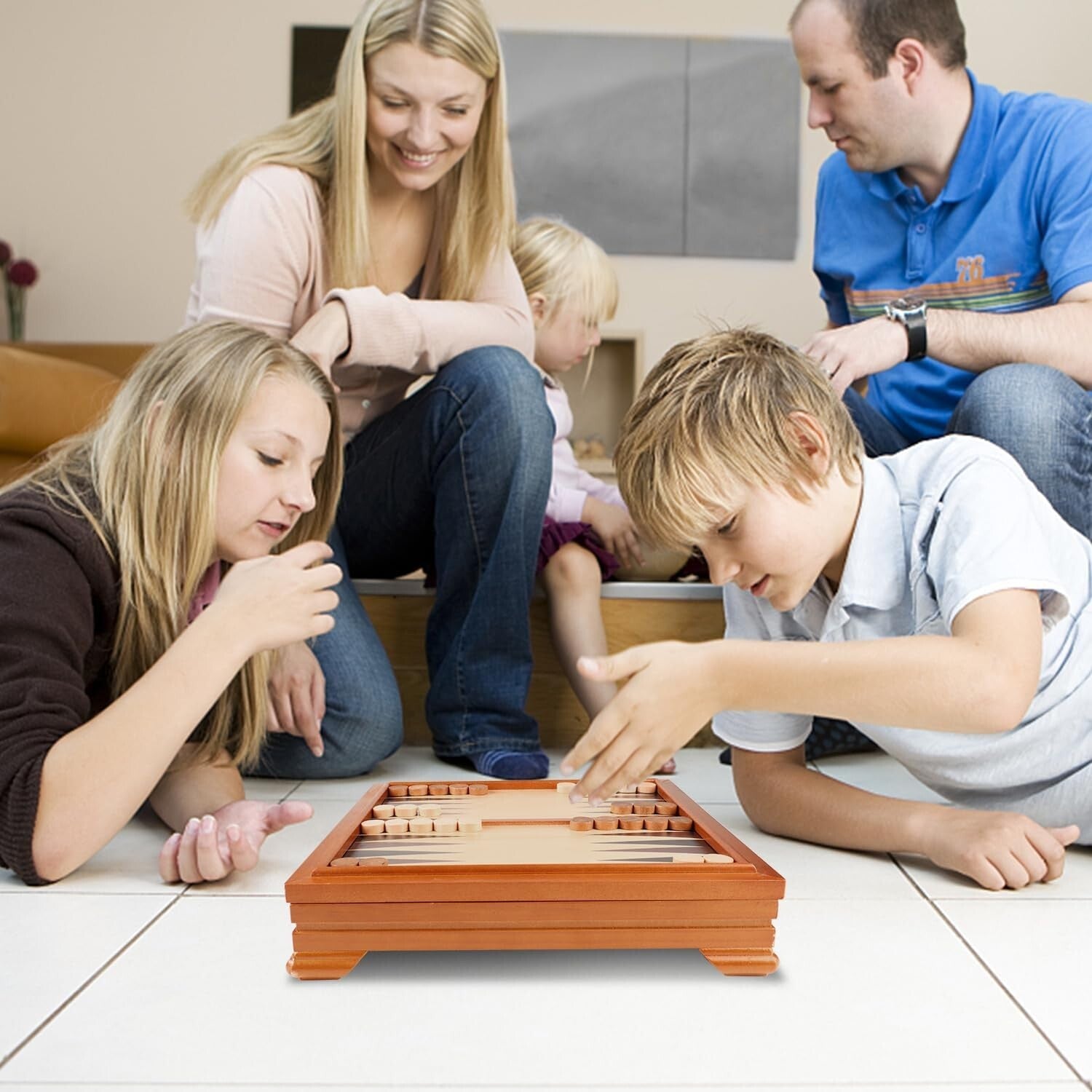 Deluxe Wooden Game Set: 7 Games in One, Includes Storage for Easy Organization