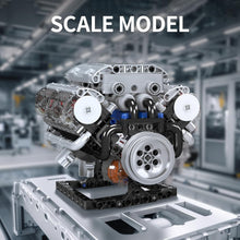 Load image into Gallery viewer, V8 Engine Building Blocks - 535 Pcs Model Kit with Motor &amp; Transparent Features