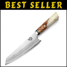 Load image into Gallery viewer, Dazzling 8" Kiritsuke Knife with Sandalwood Box - Professional Damascus Steel