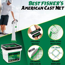 Load image into Gallery viewer, Optimized Fishing Cast Net 4ft/12ft - Real Lead Weight, Non-Slip Handle Included