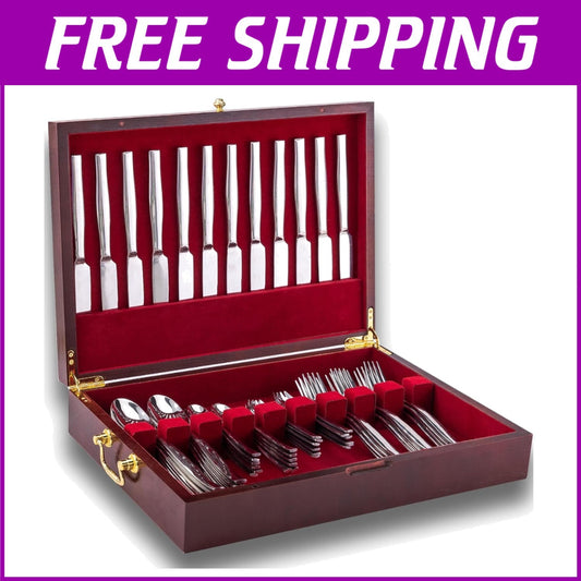 Chic Silverware Box with Carry Handle - Perfect Flatware Chest for Any Occasion