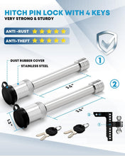 Load image into Gallery viewer, Aluminum Tow Hitch with 10" Adjustable Drop/Rise &amp; Silencer Pads Included