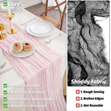 Load image into Gallery viewer, Versatile 10-Pack Pink Table Runners - Cozy Addition for Weddings &amp; Birthdays