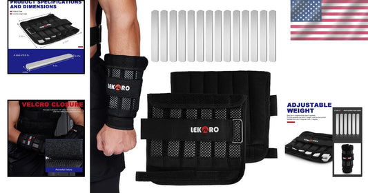 Lightweight & Breathable 6.6lbs Adjustable Wrist & Ankle Weights for Active Life