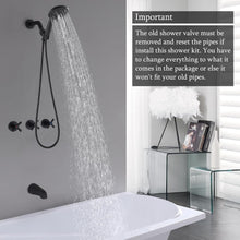 Load image into Gallery viewer, All-in-One Shower Tub Kit: 3 Handles, 8 Settings &amp; Elegant Matte Black Finish