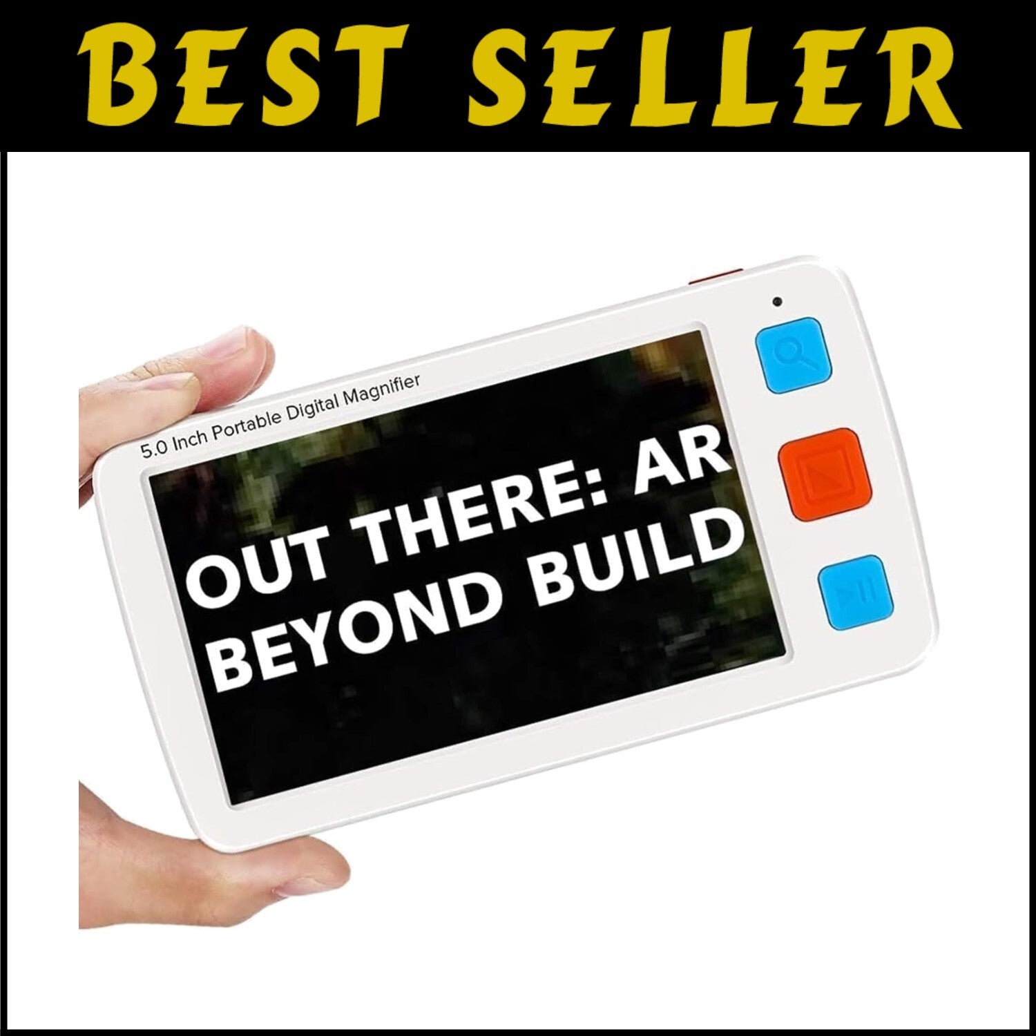 Lightweight 5-Inch Magnifier with Foldable Handle and AV Output for Easy Use