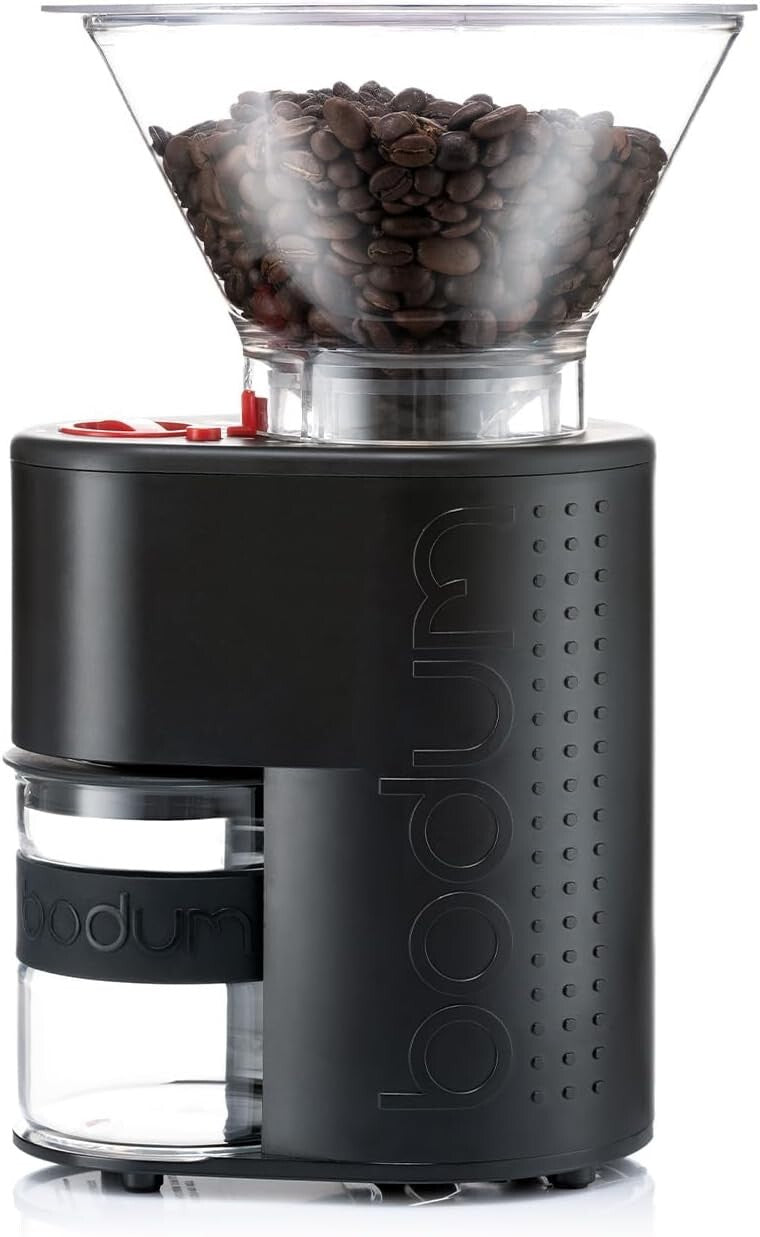 Versatile Electric Burr Coffee Grinder with 12 Settings & Borosilicate Catcher