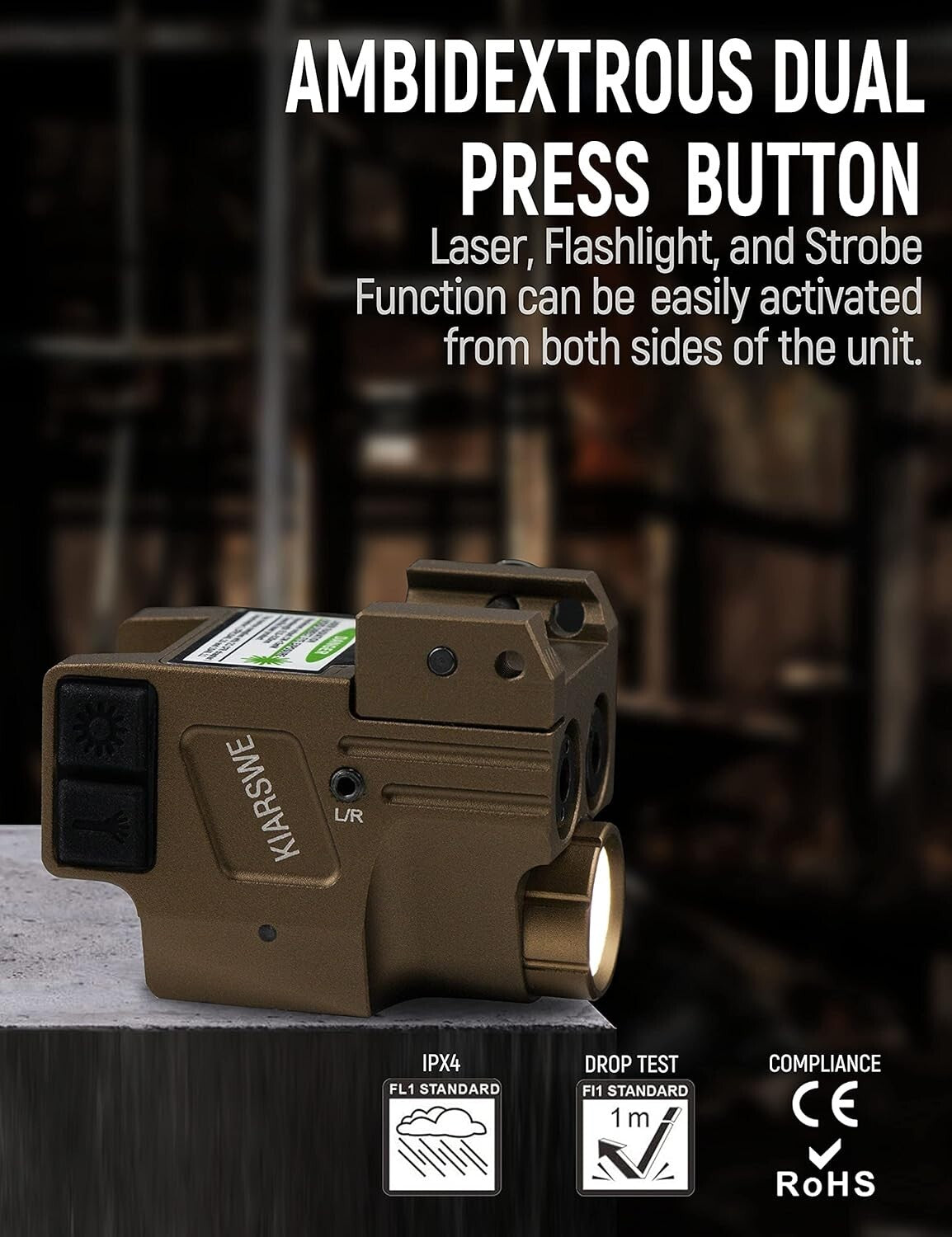 Picatinny-Compatible Red Green Laser Combo for Pistol & Rifle Accessories