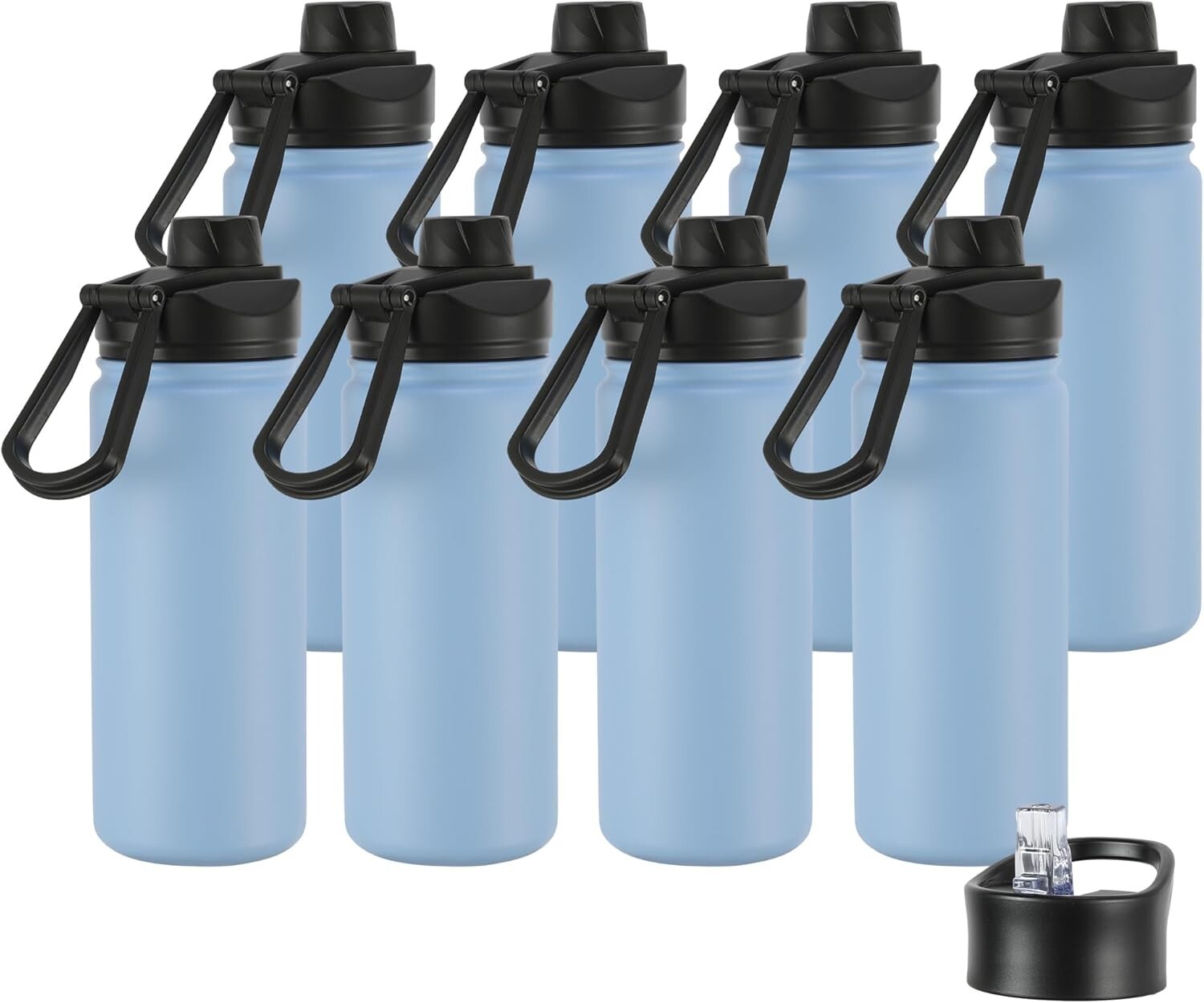 Double Wall Insulated 16 oz Water Bottles – Seafoam Kids Pack with Wide Mouth