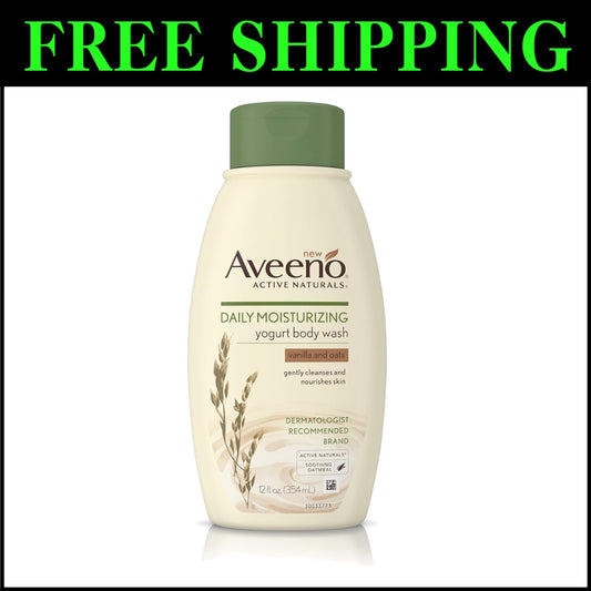 3-Pack Daily Moisturizing Yogurt Body Wash with Vanilla & Oat for Dry Skin