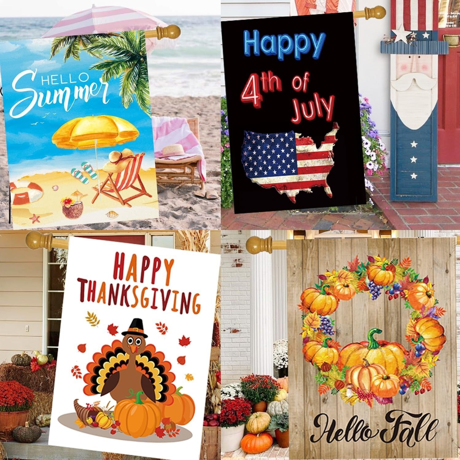 12 Seasonal Yard Flags - UV Resistant, Double-Sided 28x40 Inch for Outdoor Bliss