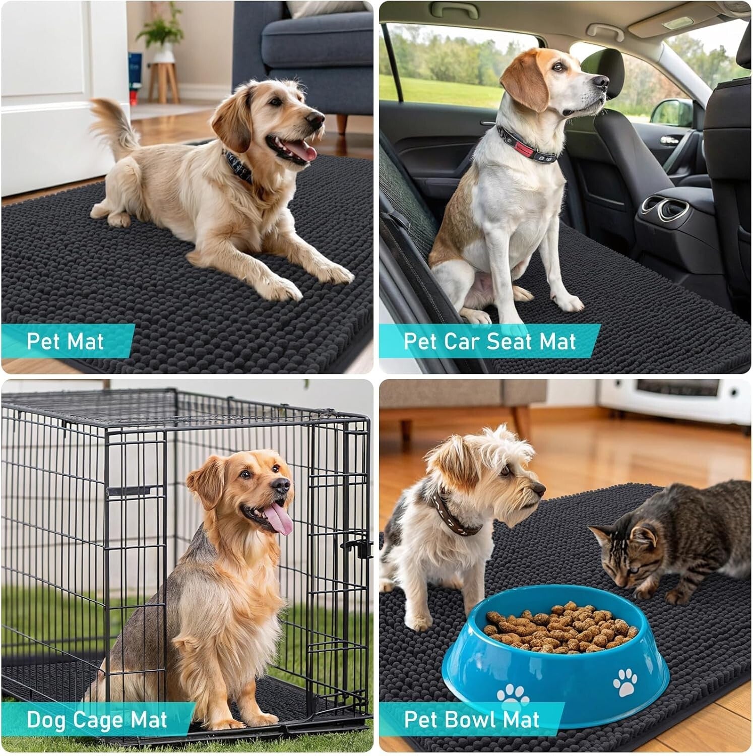 High-Pile Chenille Dog Doormat 54x24: Absorbs Dirt and Moisture Efficiently