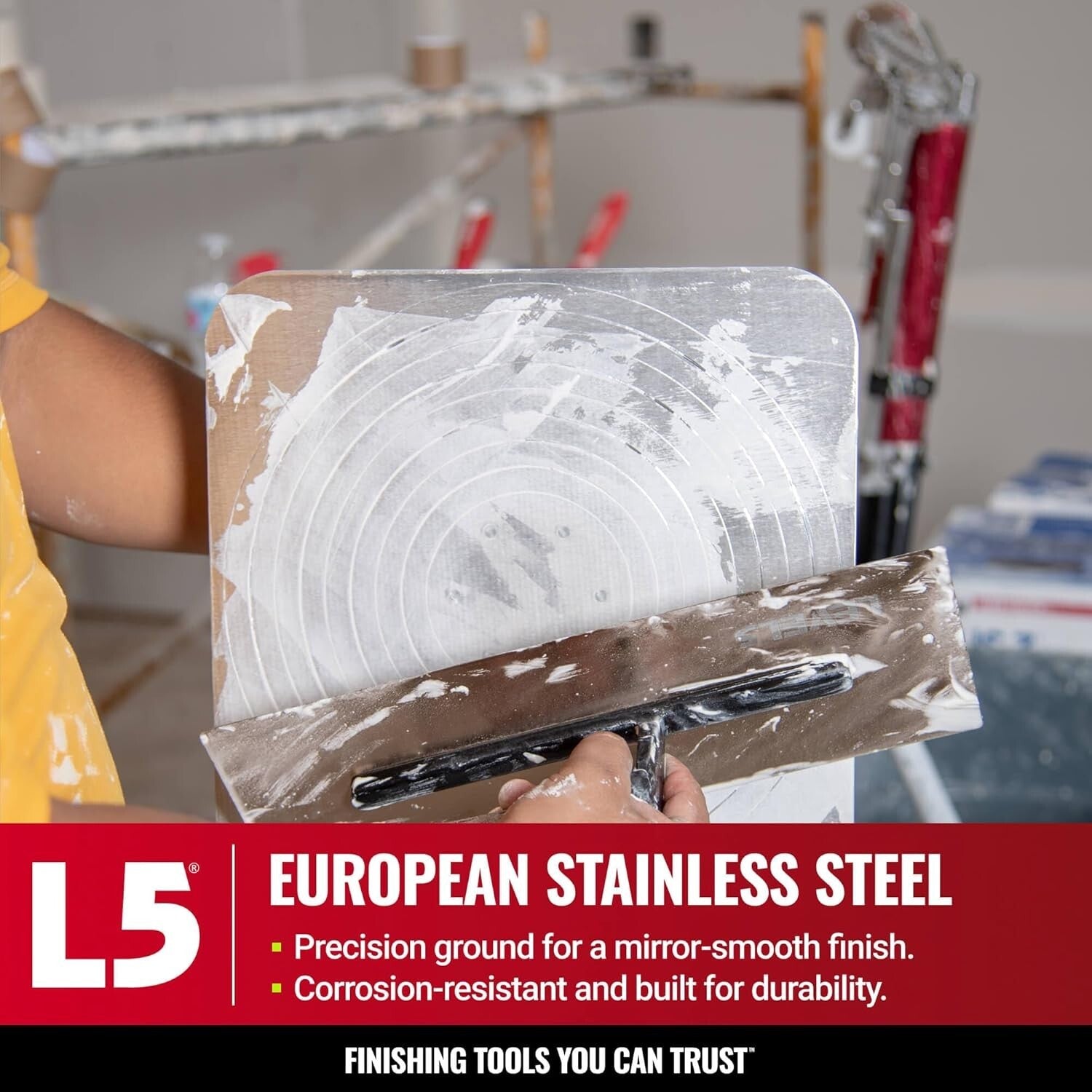 Durable 16" Flat Trowel with Impact-Resistant Handle for Perfect Wall Finishes