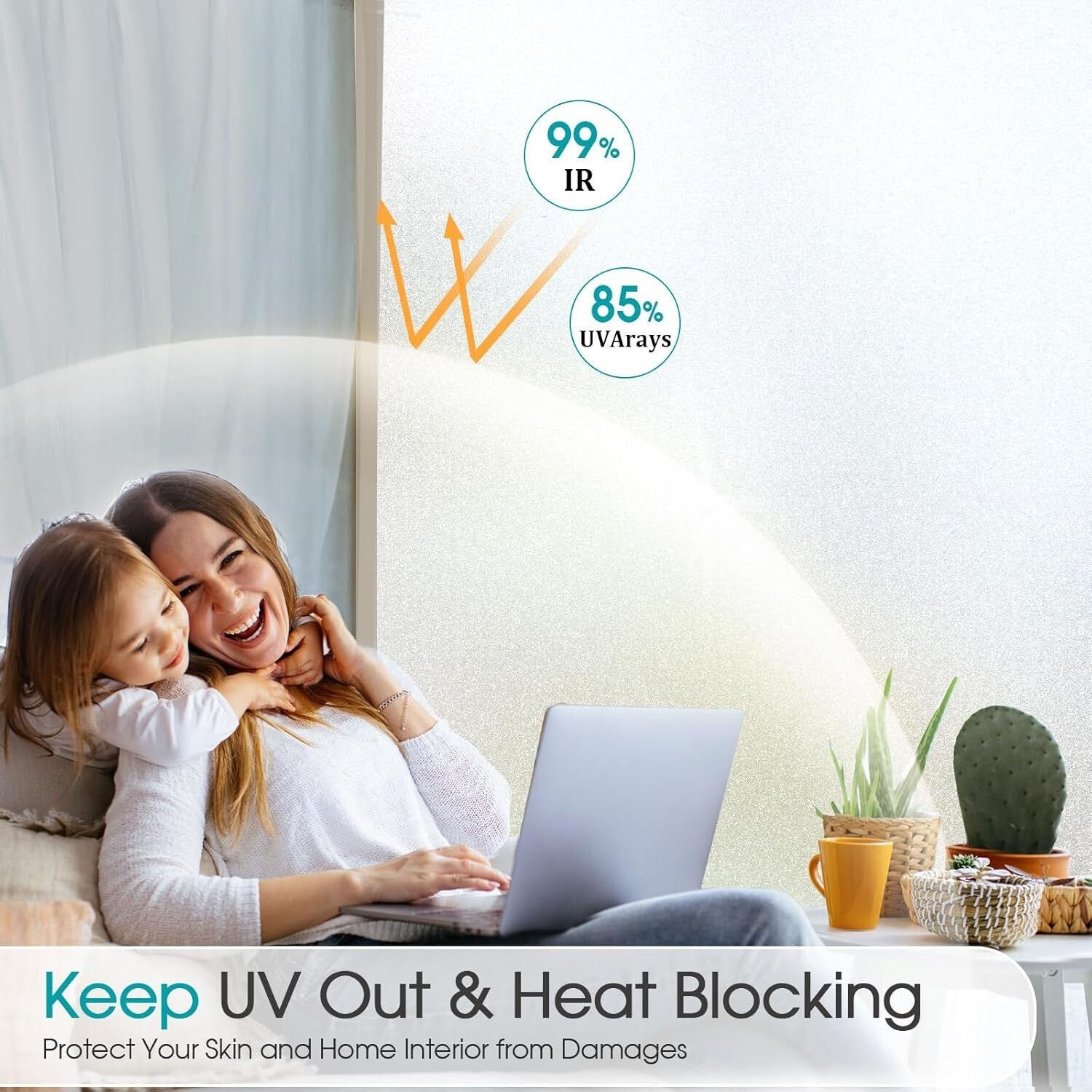 Static Cling Window Tint - Decorative Frosting Cover for Privacy & UV Protection