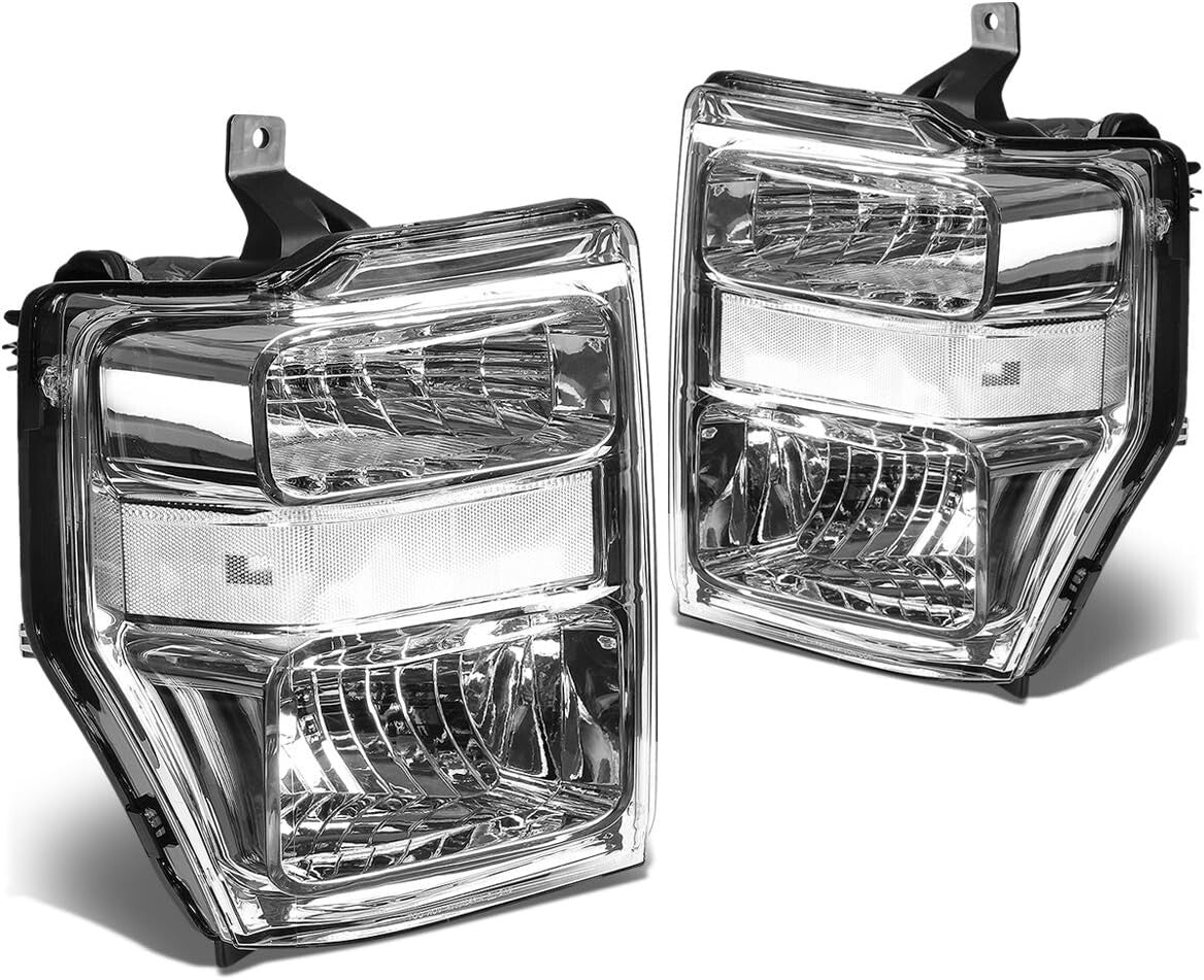 High Beam Chrome Headlights for 08-10 F-450 / F-550 Super Duty Trucks - Easy Fit