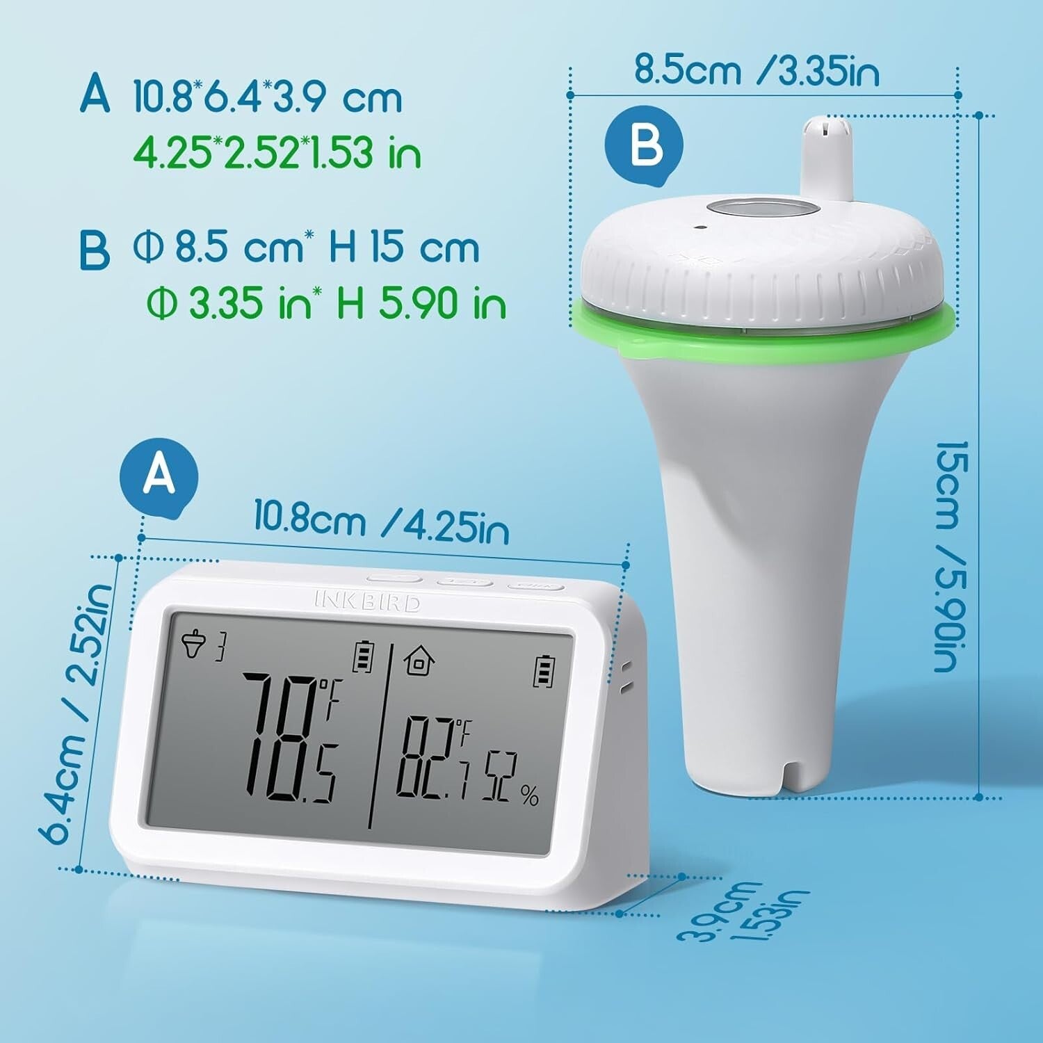 Compact Wi-Fi Connected Thermometer & Humidity Monitor for Water Settings