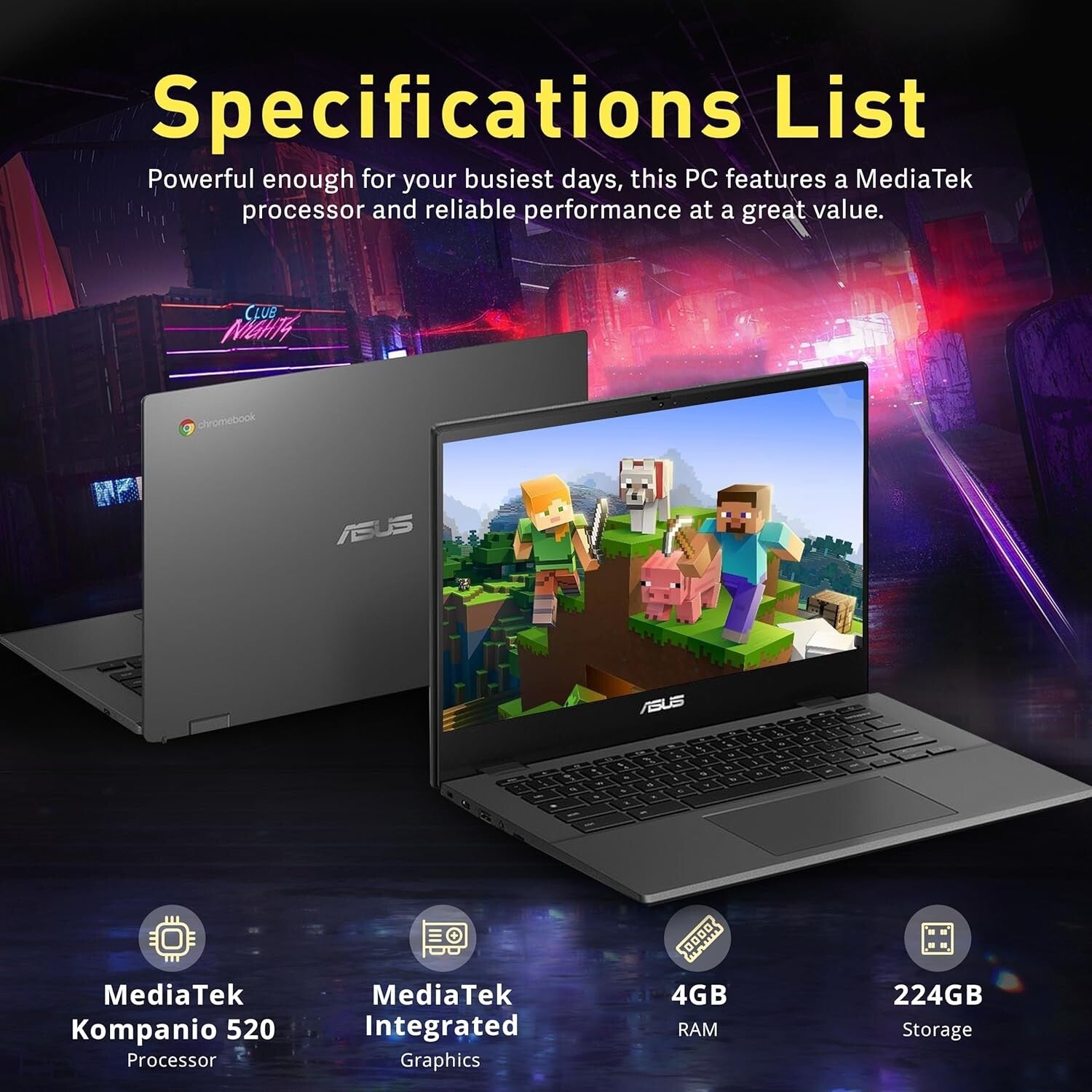 All-in-One Asus CM1402 14" FHD Chromebook - Spill Resistant with Docking Station