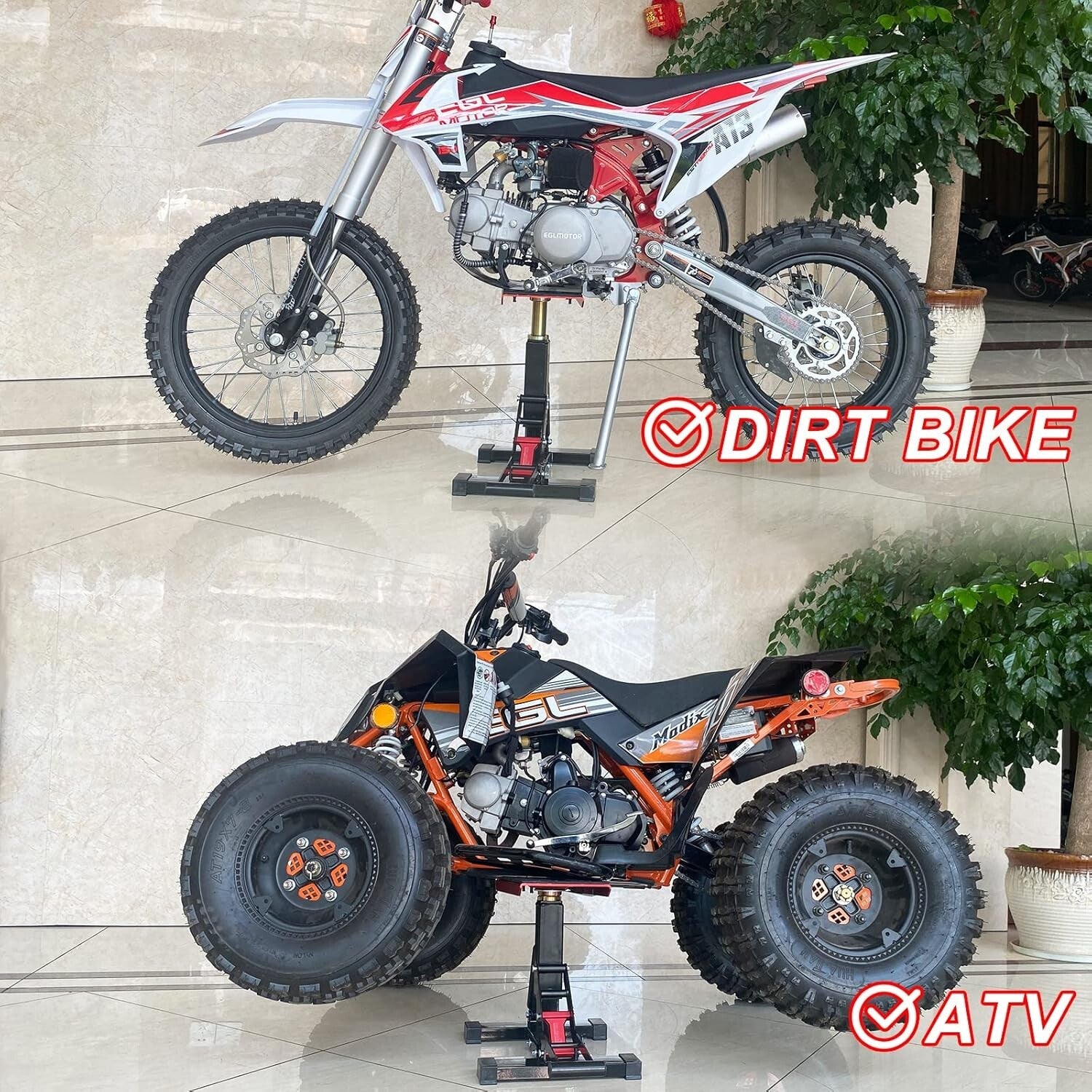 Adjustable 1200Lbs Dirt Bike Stand - Lightweight Hydraulic Jack for Easy Use