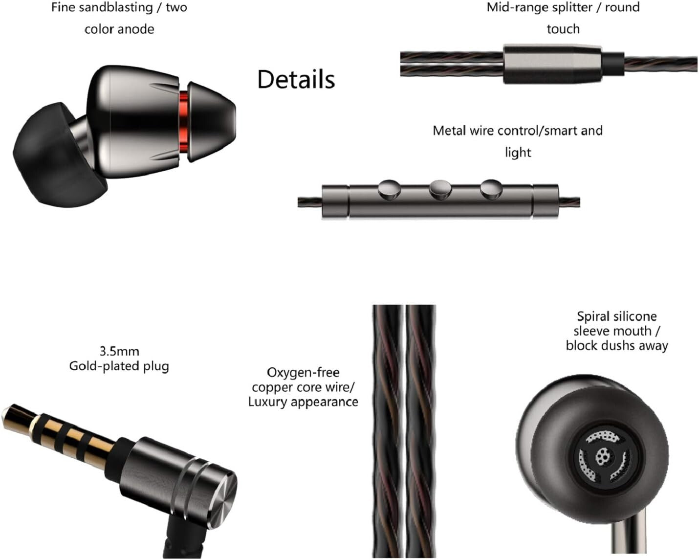 Elegant In-Ear Headphones with Aluminum Design - Perfect for Travel & Studio