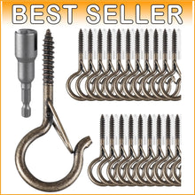 Load image into Gallery viewer, Versatile 100 Pcs Heavy-Duty Hooks for Plants &amp; Outdoor Lights – Copper Finish