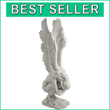 Load image into Gallery viewer, Stunning 30'' Tall Angel Statue in Antique Stone - Indoor/Outdoor Garden Decor