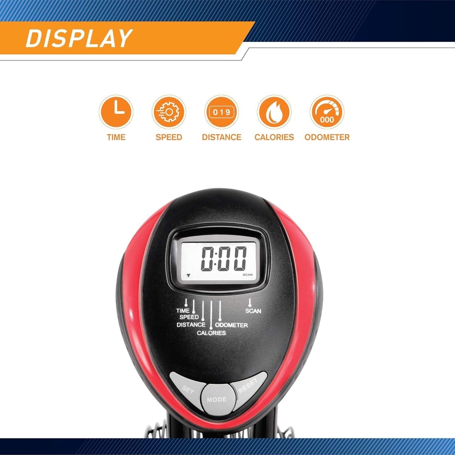 Dual Action Air Resistance Exercise Bike with Ergonomic Adjustable Seat Design