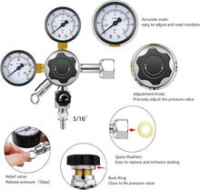 Load image into Gallery viewer, Professional Grade CO2 Regulator for Kegerators - 0-60 PSI Adjustable Control