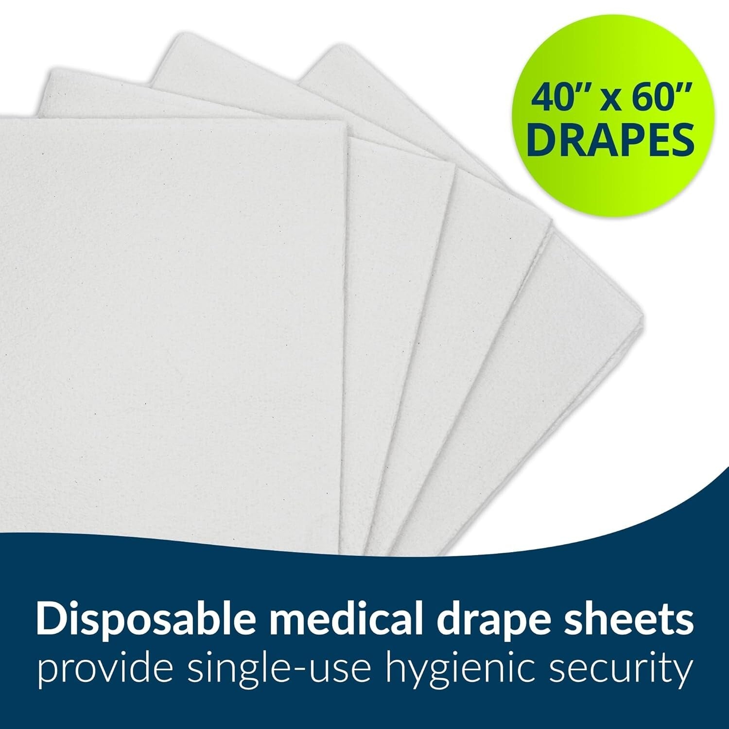 40" x 60" Disposable Medical Patient Drape Sheets - Pack of 100, 3-Ply Tissue