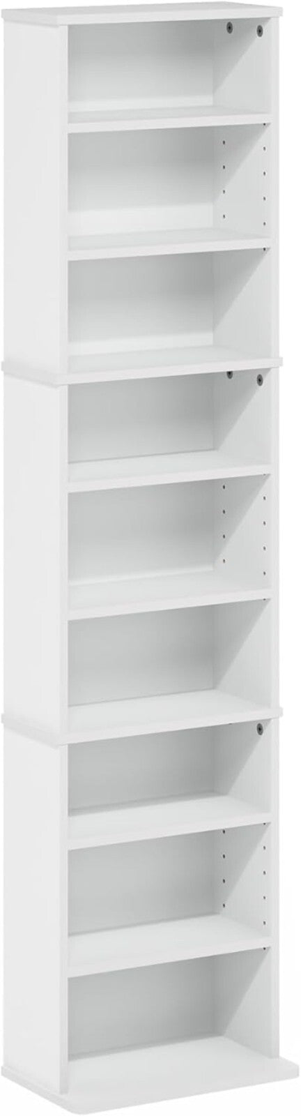 Durable Freestanding 9-Shelf Media Rack with Wall Mount Kit - Easy Assembly