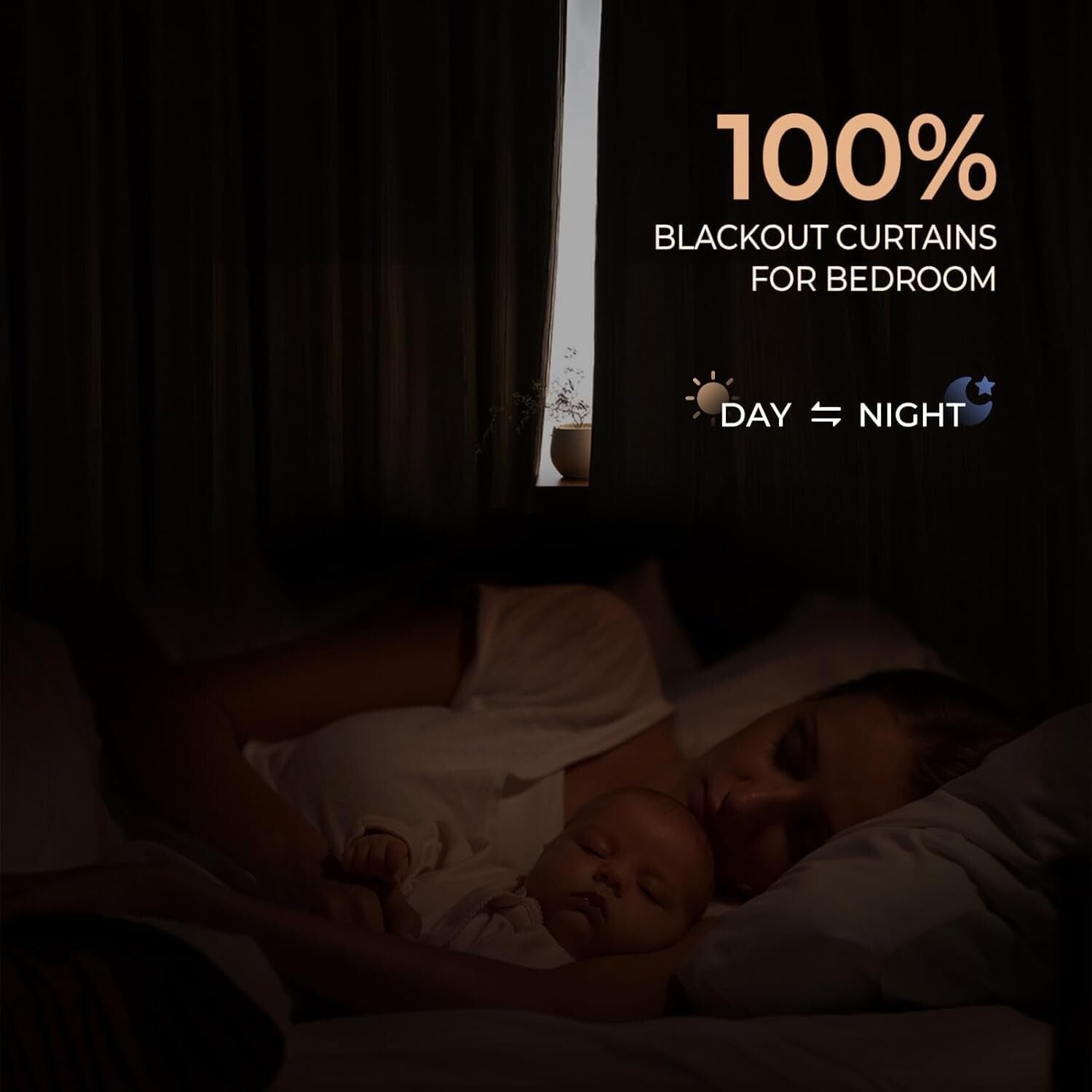 Elegant 100% Blackout Thermal Curtains for Bedroom & Living Room - Buttercream