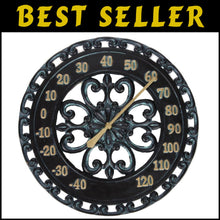 Load image into Gallery viewer, Large 13-Inch Black Wall Thermometer with Retro Design - Ideal Gift for Home