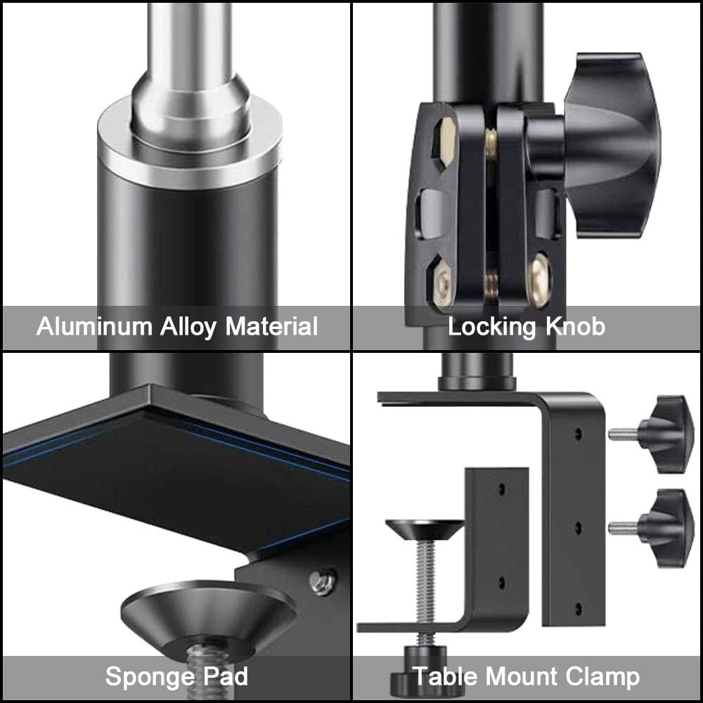 2-Pack Adjustable Desk Mount Stand with 360° Ball Head for Cameras & Lights