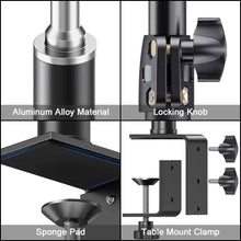 Load image into Gallery viewer, 2-Pack Adjustable Desk Mount Stand with 360° Ball Head for Cameras &amp; Lights